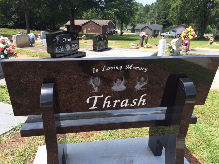 Customize your cemetery bench with a laser etching..