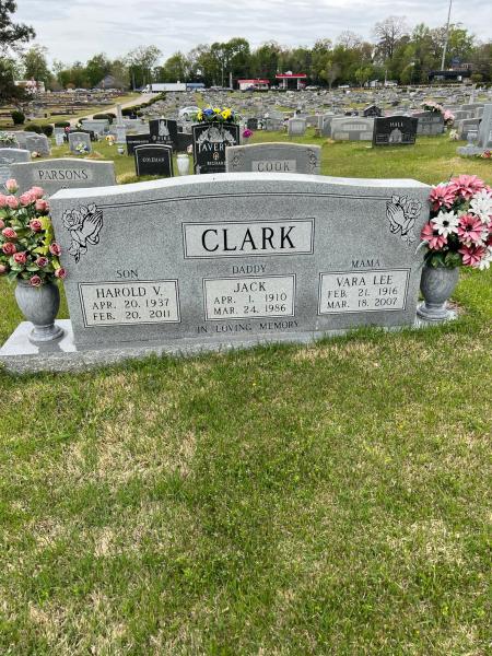 5ft headstone with three names